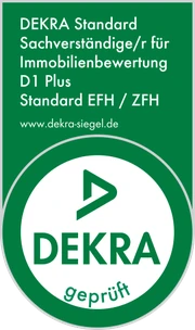 DEKRA Siegel: Sachverständiger für Immobilienbewertung D1 Plus