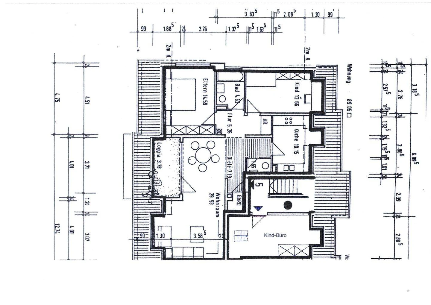 Grundriss Grundriss mit Büro