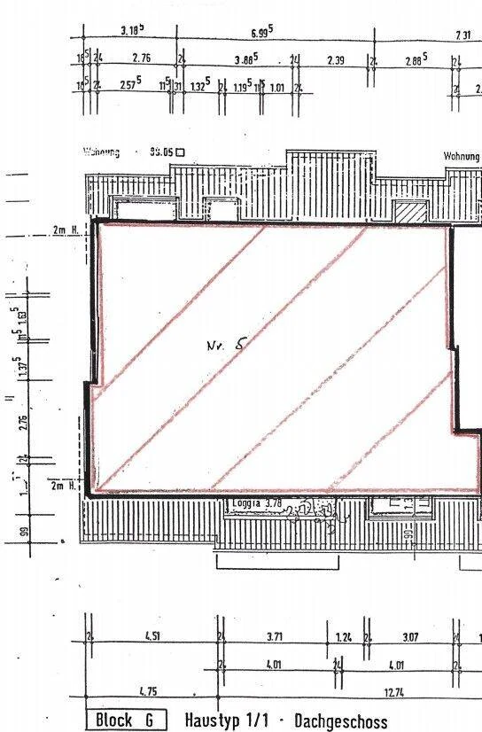 Grundriss Spitzboden mit Sondernutzungsr